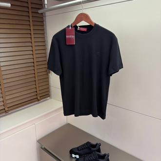 Gucci GG Logo Detail Cotton Tshirt ( Black )