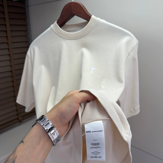 Ami Paris Logo Detail Cotton Tshirt