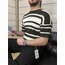 Yeşil Beyaz Kalın Çizgili Triko Tshirt