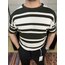 Yeşil Beyaz Kalın Çizgili Triko Tshirt
