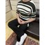 Yeşil Beyaz Kalın Çizgili Triko Tshirt