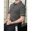 Üç Renk Detaylı Yakalı Triko Tshirt
