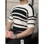Siyah Beyaz Kalın Çizgili Triko Tshirt 