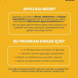 NÖRODİSLEKSİ BİREYSEL MÜDAHELE SEANS PAKETİ + APPLEXIA - 1 AYLIK 4 SEANS PAKETİ