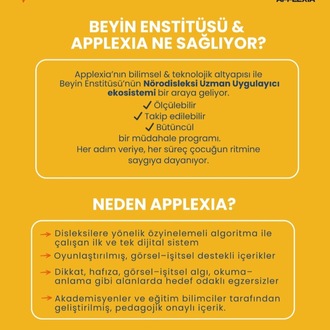 NÖRODİSLEKSİ BİREYSEL MÜDAHELE SEANS PAKETİ + APPLEXIA - 1 AYLIK 4 SEANS PAKETİ