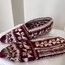 El Örgüsü Geleneksel Desenli Patik – Bordo & Beyaz