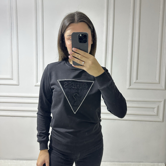 Guess Taşlı İçi Kadife Logo Sweatshirt