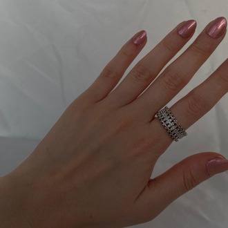  İki Sıra Taşlı Silver Yüzük