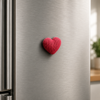 Örgü Kalp Magnet – Sevgililer Günü, Doğum Günü ve Hediyelik Dekor