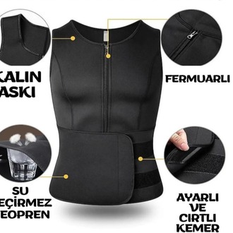 Markaflex Termoform Sauna Korse Vücut Şekillendirici Bel İnceltici Spor Yeleği Terleme