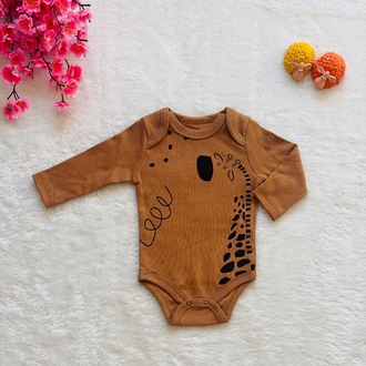 3lü Safari desenli bebek body zıbın
