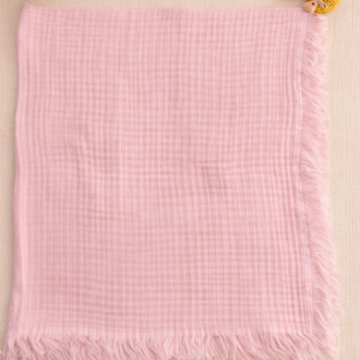 Pembe 4 kat müslin battaniye
