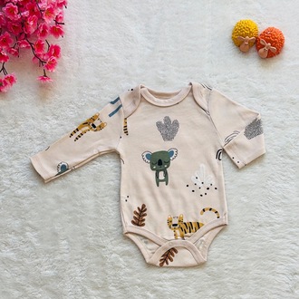 3lü Safari desenli bebek body zıbın