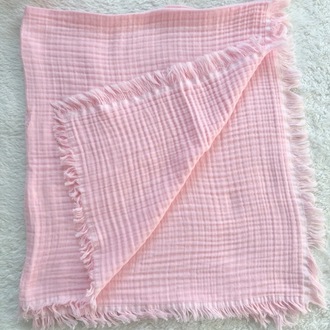 Pembe 4 kat müslin battaniye