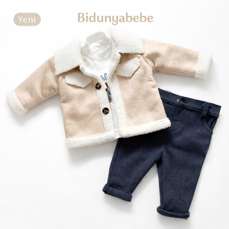 içi peluş montlu bebek takımı