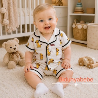 Kaplan baskılı alt üst bebek pijama takımı
