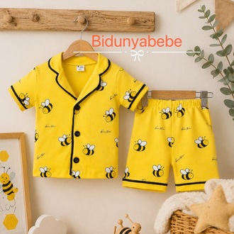 Arılı Şortlu alt üst bebek pijama takımı