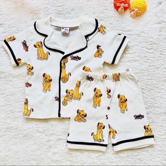 Kaplan baskılı alt üst bebek pijama takımı