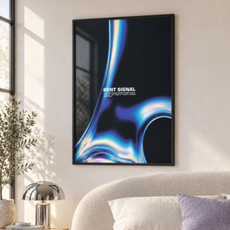 BENT SIGNAL – Elektrik Mavisi Y2K Soyut Poster
