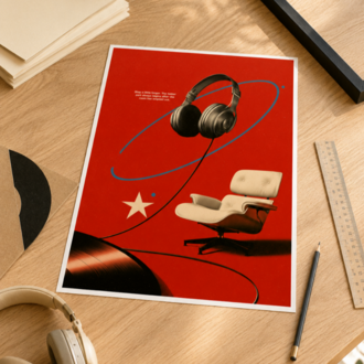 STAY FOR SIDE B – Retro Müzik ve Plak Posteri