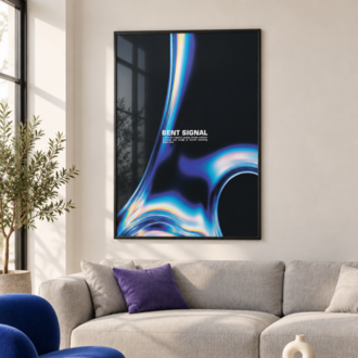 BENT SIGNAL – Elektrik Mavisi Y2K Soyut Poster