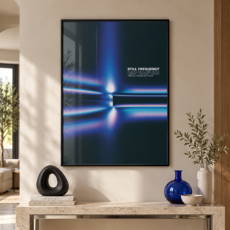 STILL FREQUENCY – Mavi Mor Minimal Soyut Poster
