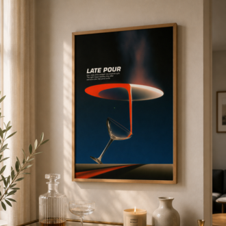 LATE POUR – Gece ve Bar Temalı Poster Baskısı