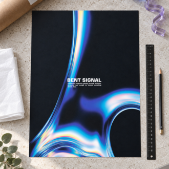 BENT SIGNAL – Elektrik Mavisi Y2K Soyut Poster