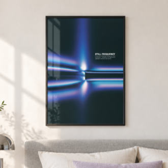 STILL FREQUENCY – Mavi Mor Minimal Soyut Poster