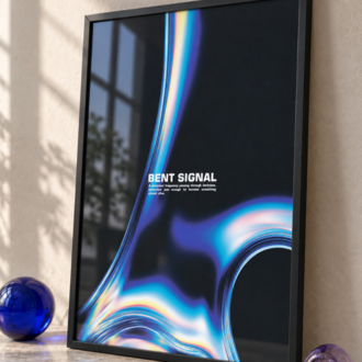 BENT SIGNAL – Elektrik Mavisi Y2K Soyut Poster