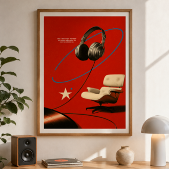 STAY FOR SIDE B – Retro Müzik ve Plak Posteri