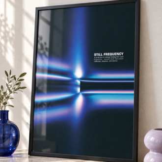 STILL FREQUENCY – Mavi Mor Minimal Soyut Poster