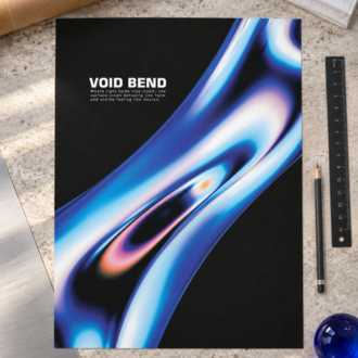 VOID BEND – Mavi Krom Görünümlü Soyut Poster