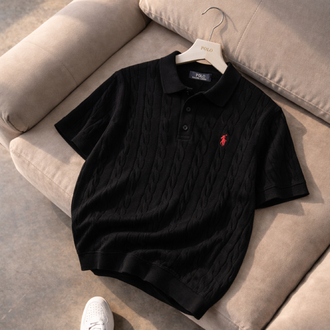 Polo Ralphlauren-Siyah-Örgü-Triko Döküm-Yakalı