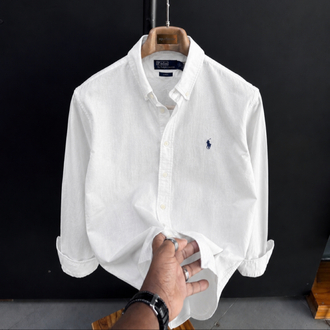 Polo Ralphlauren-Beyaz-Keten Kumaş Gömlek-Yazlık
