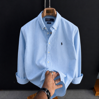 Polo Ralphlauren-Bebe Mavisi-Keten Kumaş Gömlek-Yazlık