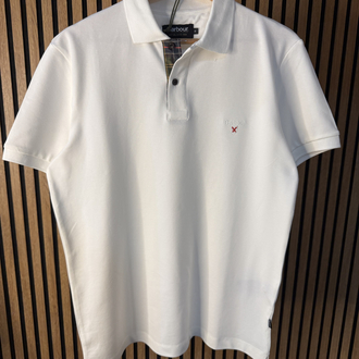 Barbour Polo Yaka Tişört Beyaz Tam Kalıp !