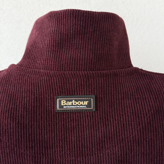 Barbour Bordo Dik Yaka Sweat GENİŞ KALIP