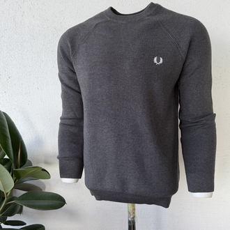 Fred Perry Tam Kalıp Gri Kazak