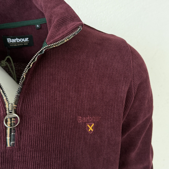 Barbour Bordo Dik Yaka Sweat GENİŞ KALIP
