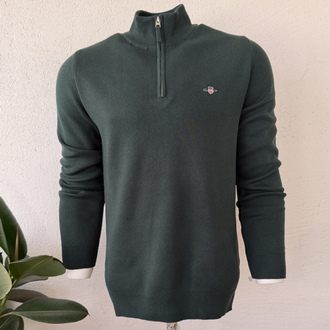 G4nt Yarım Fermuar Yaka Yeşil Sweat DAR KALIP
