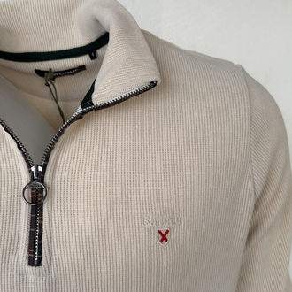 Barbour Krem Dik Yaka Sweat GENİŞ KALIP