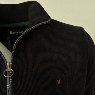 Barbour Siyah Dik Yaka Sweat GENİŞ KALIP