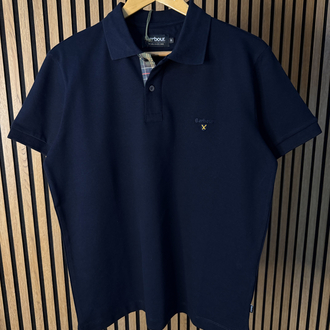 Barbour Polo Yaka Tişört Lacivert Tam Kalıp !