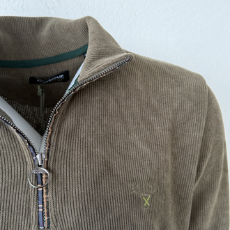 Barbour Haki Dik Yaka Sweat GENİŞ KALIP