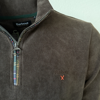 Barbour Kahve Dik Yaka Sweat GENİŞ KALIP