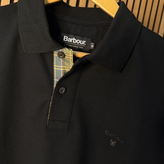 Barbour Polo Yaka Tişört Siyah Tam Kalıp !
