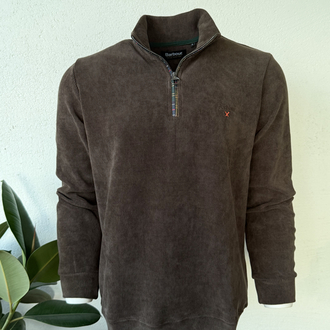 Barbour Kahve Dik Yaka Sweat GENİŞ KALIP