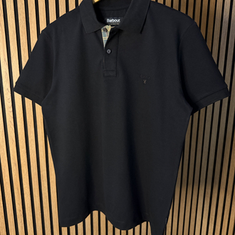 Barbour Polo Yaka Tişört Siyah Tam Kalıp !