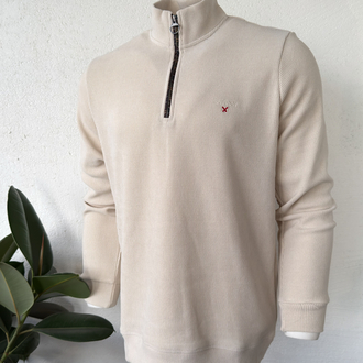 Barbour Krem Dik Yaka Sweat GENİŞ KALIP